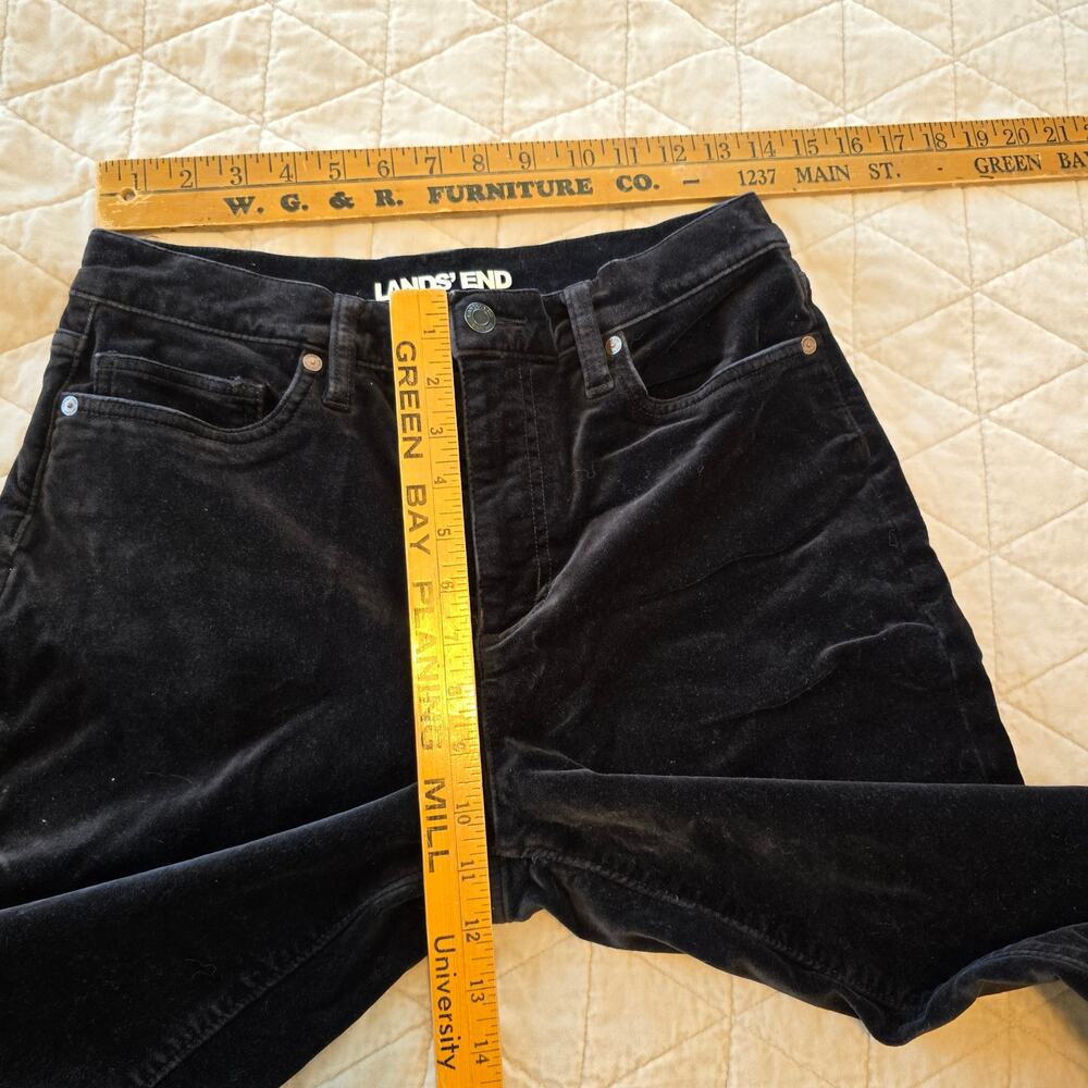 Lands End High Rise Slim Velvet Pants Women's 8 Festive Preppy Academia Classic - Picture 6 of 10